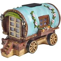 Smart Garden Dekolicht Solar-Gartenlicht Feenhaus 25 cm - Elfenhaus Wohnwagen, Gartendeko Caravan 17x25x15 cm