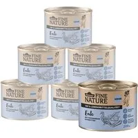 Dehner Fine Nature Senior Ente / Topinambur / Karotten, 6 x Dose Ente, Nassfutter für: Hunde, Nassfutter für ältere Hunde, Lebensmittelqualität