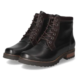 Kaerlek Schnürstiefeletten  Schwarz - Gr. 37 -  Synthetik, Leder & Textil