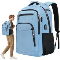 OKWISH Laptoprucksack Laptop Rucksäcke Schulrucksack Wasserbeständig Laptoptasche (Uni Tasche Businessrucksack Sportrucksack, Anti-Diebstahl, Backpack mit Laptopfach, mit USB-Anschluss), Herren Damen Jungen Teenager Arbeit Business Freizeit Reisen