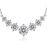 ROUGEMONT Collier Funkelnde Moissanit Damen Collier Halskette 925 Sterling Silber, Echtschmuck
