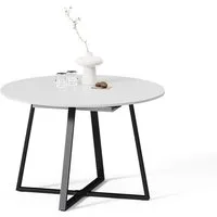 Livinity® Esstisch Firenze, Weiß/Schwarz, 120 x 120 cm ausziehbar (1-St)