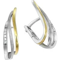 Vivance Paar Creolen 925 Silber bicolor Zirkonia
