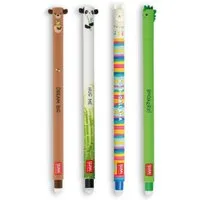 Legami Gelschreiber, löschbar, 4er Set mit verschiedenen Schreibfarben und Designs, (4-tlg)