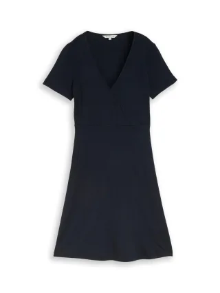 Tom Tailor - Jerseykleid in Wickel-Optik sky captain blue - Gr. - 42