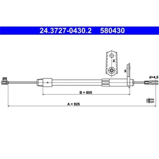 ATE Handbremsseil hinten links Mercedes C-Klasse CLC CLK