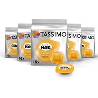 TASSIMO Kaffee Kapseln Café HAG entkoffeiniert T Discs 5x16 Getränke koffeinfrei, (Packung, 5er Pack)