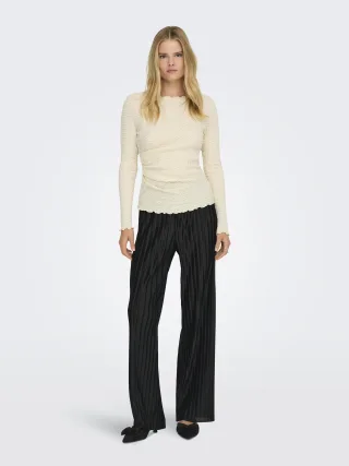 ONLY - ONLELLA L/S RUCHING TOP JRS Birch - Gr. - M
