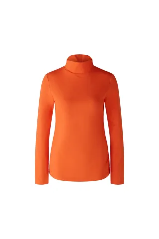 Oui - Rollkragenshirt Baumwoll- Modalmischung cherry tomato - Gr. - 40