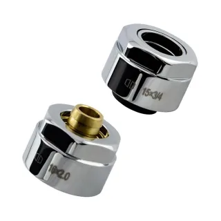 HSK Set für Kupfer Rohre (2 Stück 15×1 Cu) chrom, 890011-02 890011-02