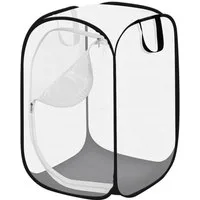 FELIXLEO Vogelkäfig Insektenhaus Schmetterlingsnetz Groß Tragbar Käfig 61cm Schwarz