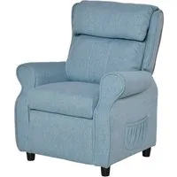 HOMCOM Sessel Kindersofa mit Fußstütze (Kindercouch, 1-St., Kindersessel), Blau 58 x 53 x 70 cm