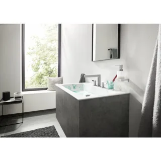 hansgrohe Finoris 110 3-Loch-Waschtischarmatur 76033000 mit Push-Open Ablaufgarnitur, chrom