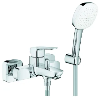 Grohe EH-Wannenbatterie Cubeo 101814 Wandmontage mit Brausegarnitur chrom, 1018140000 1018140000