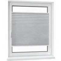 jalousiescout Plissee Pure Plissee Basic, 60 x 110 cm, grau, halbtransparent, ohne Bohren, klemmen, Klemmfix, halbtransparent, Polyester-Stoff ohne Bohren