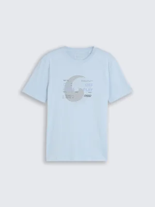 Denim Tom Tailor - T-Shirt mit Print light metal blue - Gr. - XXL