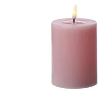 Deluxe Homeart LED-Kerze Mia Deluxe Echtwachs flackernd Wachsspiegel H: 10cm D: 7,5cm rosa
