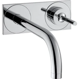 Axor Uno Wand Waschtischarmatur 38112000 Unterputz, mit Platte, Ausladung 165mm, chrom