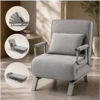 Makika Relaxliege Schlafsessel Schlafsofa Ted klappbar in Grau