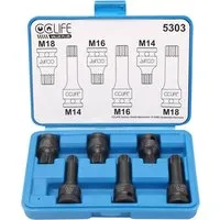 CCLIFE Steckschlüssel 1/2" XZN Satz Innen Vielzahn Schlagnuss Stecknüsse Nüsse Spline Bit