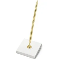 partydeco Kugelschreiber, Stifthalter mit Kugelschreiber 8x8x16cm ivory / gold
