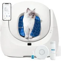 CATLINK Katzentoilette Baymax Selbstreinigendes Katzenklo XXL Mehrkatzenkennung – WLAN APP, Anti-Blockierschutz, Gesundheits-Monitoring, 7L Behälter, 70L Volumen