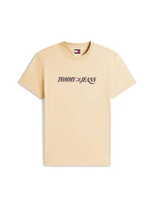 Tommy Jeans - Klassisches T-Shirt im Vintage-Stil beige - Gr. - S