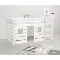 OTTO home Hochbett Alpi aus Kiefernholz, inklusive Leiter und Panel, Außenmaßenbreite 103 cm