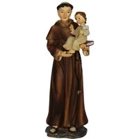 dekoprojekt Dekofigur Heiligenfigur Hlg. Antonius mit Kind und Lilie 13,5 cm