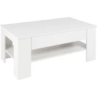 ML-DESIGN Couchtisch Sofatisch mit Schublade und Ablage, Wohnzimmertisch mit Stauraum, Moderner Holz Beistelltisch Kaffeetisch Tisch Satztisch Weiß