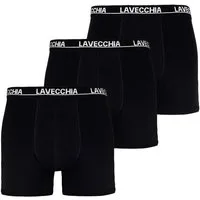Lavecchia Boxershorts Lavecchia Herren Boxershorts 3er Pack FL-1020 (Schwarz, 7XL) (Packung, 3-St) mit Logoschriftzug am Bund