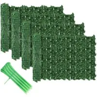 BlingBin Kunsthecken-Sichtschutz Balkonsichtschutz Künstliche Hecke Sichtschutz 100 x 300cm, (4er Set, 4-St., Sichtschutz Künstliche Hecke mit 10 Stück Kabelbinder), Sichtschutzzaun, Wanddekoration für Haus, Garten, Hof, Büro