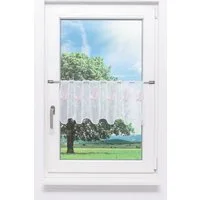 Plauener Spitze® Scheibengardine Magnolie (1 St), transparent, HxB 30x48cm