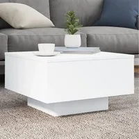 furnicato Couchtisch Moderner 55 x 55 x 31 cm Weiß aus Holzwerkstoff (1-St), Stabiler Beistelltisch mit feuchtigkeitsbeständiger Oberfläche