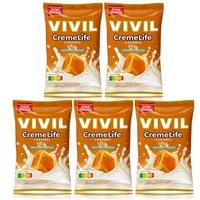VIVIL Süßigkeit, Vivil Creme Life Classic Caramel Bonbons zuckerfrei 90g 5er Pack
