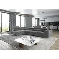 thematys Ecksofa ASTON LONG 355 x 204cm mit Schlaffunktion & Bettkasten – L-Sofa, mit 4 verstellbaren Kopfstützen, Cord (Poso) oder Samt (Monolith), - XXL Wohnlandschaft im modernen Design