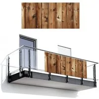 MuchoWow Balkonsichtschutz Holz - Regale - Braun (1-St) Balkon Sichtschutz 90x200, Windschutz für Zaun PVC, 200x90 cm
