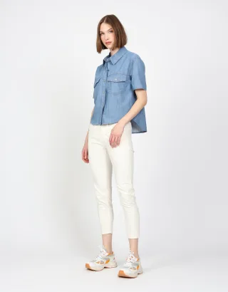 GANG Damen Jacken 94ZOE SHORT JACKET - regular fit midblue sky