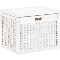 Krines Home Aufbewahrungskorb Hoher Korb mit Deckel Rattan geflochten Regalkorb Aufbewahrungsbox, Mit Inlett