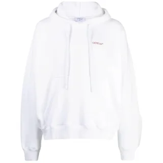 Off-White Scratch Tab Weisser Skate Fit Kapuzenpullover