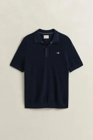 GANT - Polopullover aus strukturierter Baumwolle evening blue - Gr. - XXL