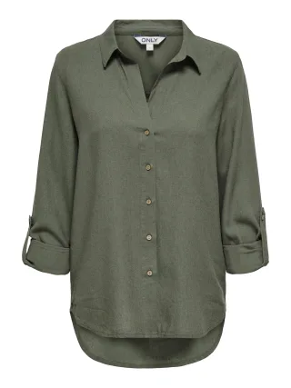 ONLY - ONLGOA 3/4 STRAP LINEN BL SHIRT CC PNT Smokey Olive - Gr. - L