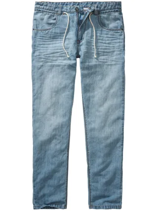 Mey & Edlich Herren Ibiza-Jeans Blau 61 % Baumwolle, 39 % Leinen