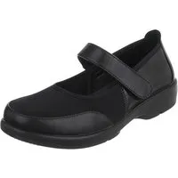 Ital-Design Damen Halbschuh mit Klettverschluss für Alltag Mary-Jane-Schuhe (91783509) Riemchenpumps mit Blockabsabsatz in Schwarz