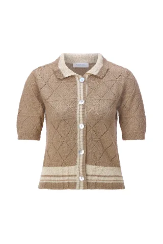 Rich & Royal - Short SLVS button down caffee latte - Gr. - S
