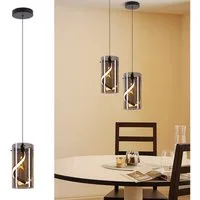 ZMH LED Pendelleuchte Esstisch Hängelampe Modern 3000K Hängeleuchte Glas 1/3 Flammig, LED fest integriert, Warmweiß, 11W Schwarz Pendellampe für Wohnzimmer Esszimmer Küche