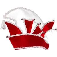 thetru Kostüm Komiteemütze rot-silber, Prunkmütze für Karneval, Fasnacht und Fasching
