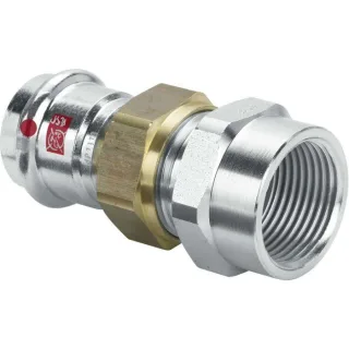 Viega Prestabo Verschraubung 643515 54 mm x Rp 2, Stahl unlegiert, flachdichtend, SC-Contur, Mehrkant