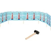 Garronda Windschutz Strand Sichtschutz 6m lang mit Gummihammer Garten Meer GAEX001, (mit Gummihammer)