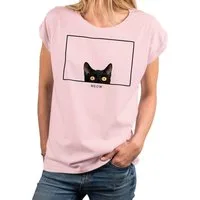 MAKAYA Print-Shirt Katzenshirt Damen Top Katzenmotiv Lustige Katzen Geschenke Katzenfans